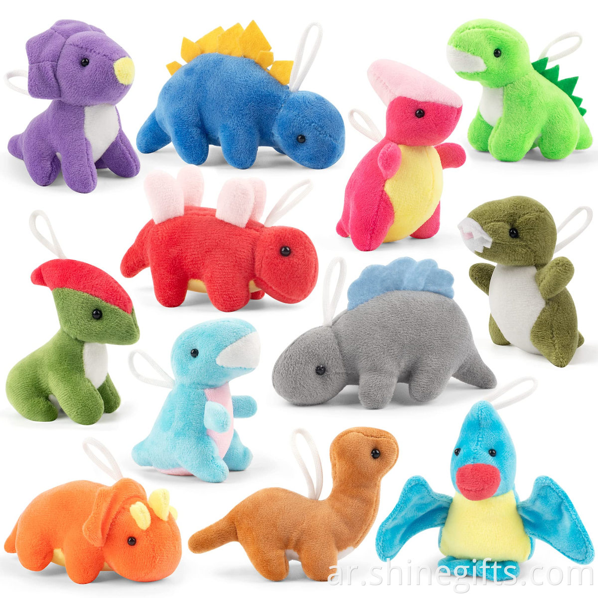 Wholesale Price Plush Dinosaur Keychain Toys Cute Colorful Customized Logo Dino Plush Keychain/